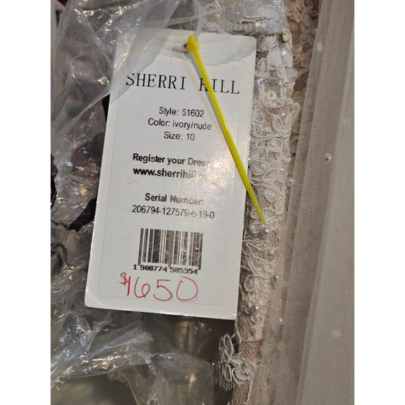 Sherri Hill Ivory Nude Lace Wedding Dress US 10 - Picture 15 of 15